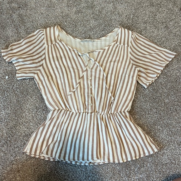 Abercrombie & Fitch Tops - Abercrombie Stripped Peplum Top